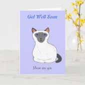 健康なカードをすぐに得て下さい、カスタマイズ。 猫のスケッチ カード (黄色い花)