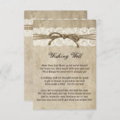 健康なカードを望むレースのヴィンテージの優雅の麻ひも エンクロージャーカード (正面/裏面)