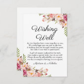 健康なカードを望む素朴なピンクの花の結婚式 エンクロージャーカード (正面/裏面)