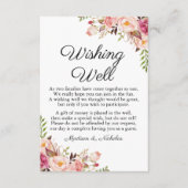 健康なカードを望む素朴なピンクの花の結婚式 エンクロージャーカード (正面)