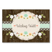 健康なカードを望むBohoの真新しい素朴なウェディングシャワー テーブルナンバー (裏面)