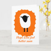 健康なカード、よりよい希望の雌ヒツジの感じをすぐに得て下さい カード (黄色い花)