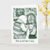 健康なカード-昼寝--をすぐに得て下さい カード (黄色い花)