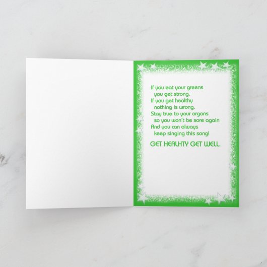 健康なコアラのほうれんそうの食べ物の挨拶状を得て下さい カード (内部)