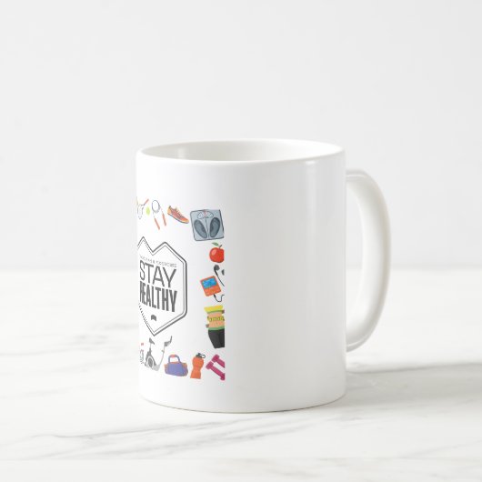 健康なデザインをやる気を起こさせる保つ コーヒーマグカップ (正面右)