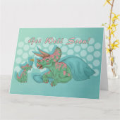 健康なトリケラトプスを大きいすぐに得て下さい カード (黄色い花)