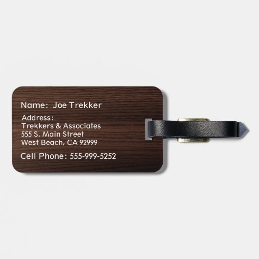 健康なトレッキンフェイクグ用クルミの木の荷物タグ ラゲッジタグ (裏面横)