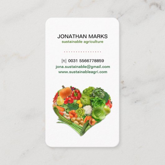 健康なフルーツ野菜のハートビジネス 名刺 (正面)