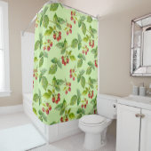 健康なベリー：ラズベリーシームレスな背景。 シャワーカーテン (インサイチュ)