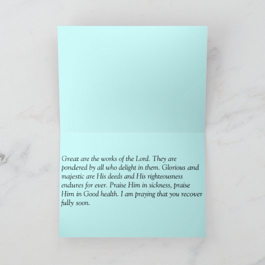 健康なメッセージをすぐに得て下さい サンキューカード (内部)