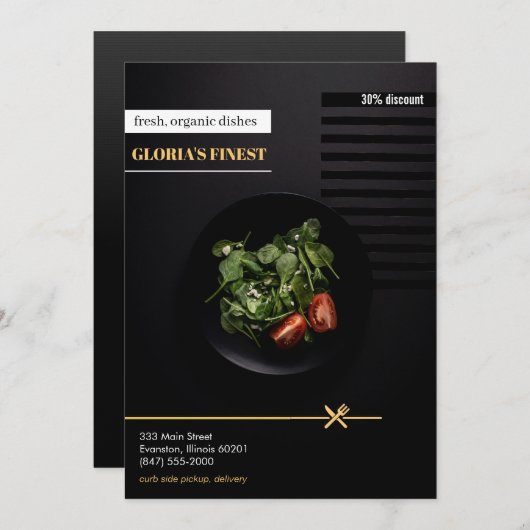 健康なレオーガニックストラン販売チラシ 招待状 (正面/裏面)