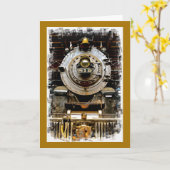 健康なヴィンテージの列車カードを得て下さい カード (黄色い花)