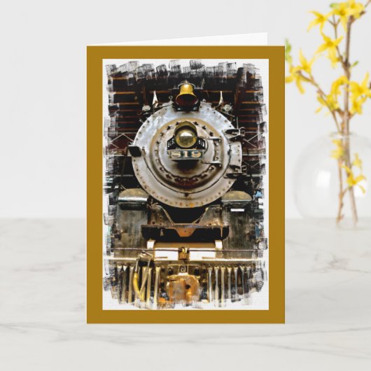 健康なヴィンテージの列車カードを得て下さい カード (黄色い花)