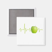 健康な人々のためのハートビートアップルギフト マグネット (正面/裏面)