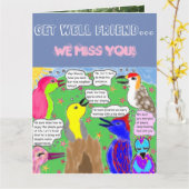 "健康な友人を得て下さい…私達が恋しく思う!" 大きいカード カード (黄色い花)