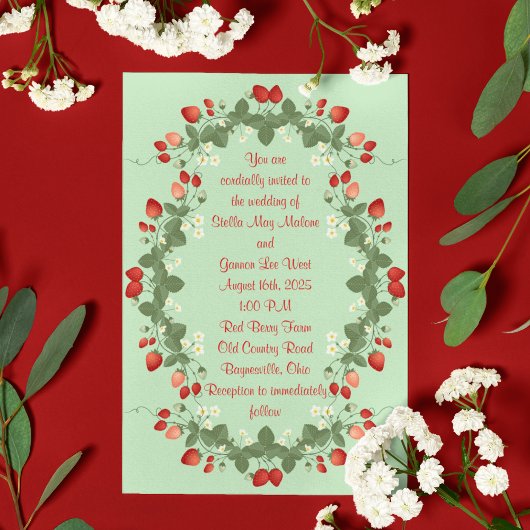 健康な夏のイチゴ結婚の品種 招待状