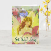 健康な天使をすぐに得て下さい カード (黄色い花)