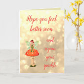 健康な妖精のデザインを得て下さい カード (黄色い花)