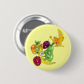 健康な栄養のフルーツ 缶バッジ (正面&裏面)