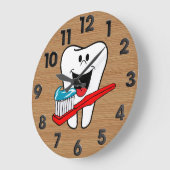 健康な歯 ラージ壁時計 (傾斜)