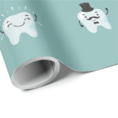 健康な歯、歯医者、歯科医学をテーマにした ラッピングペーパー (ロールコーナー)