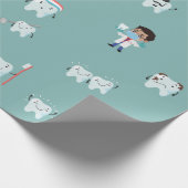 健康な歯、歯医者、歯科医学をテーマにした ラッピングペーパー (角)