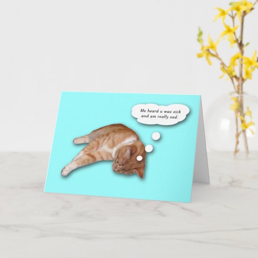 健康な猫カードを得て下さい カード (黄色い花)