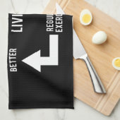 健康な生活図 – フィットネス やる気を起こさせる キッチンタオル (四つ折り)