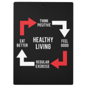 健康な生活図 – フィットネス やる気を起こさせる クリップボード (裏面)