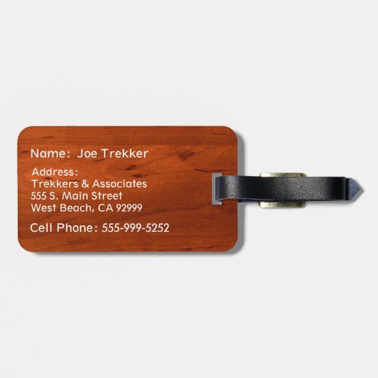 健康な移住のフェイクなKoaの木製の荷物のラベル ラゲッジタグ (裏面横)
