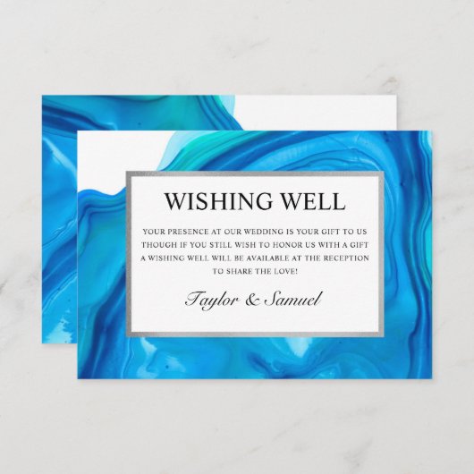 健康な結婚式の招待状のギフトカードを望む空気のような波 出欠カード (正面/裏面)