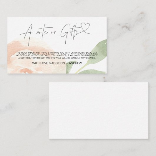 健康な結婚式の招待状を望むギフトの花柄のノート エンクロージャーカード (正面/裏面)