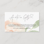 健康な結婚式の招待状を望むギフトの花柄のノート エンクロージャーカード (正面)