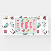 健康な習慣はここから始まり、学校のナースドア 横断幕 (横)