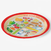 健康な食べ物の健康ダイエット ペーパープレート (アングル)