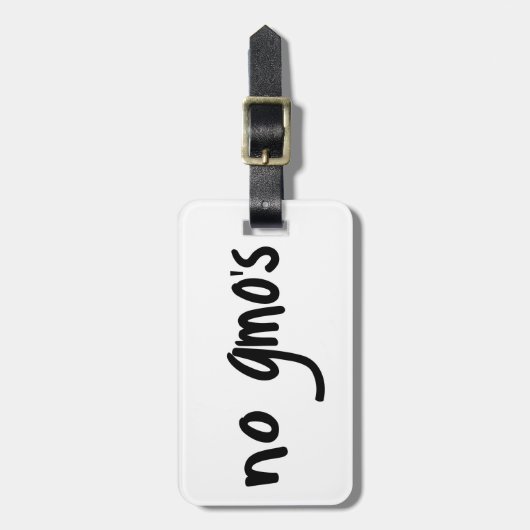 健康な食品環境のためのGMOなしホワイト ラゲッジタグ (正面縦)