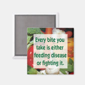 健康な食物の食べ物を与え引用文の病気または戦い マグネット (正面/裏面)
