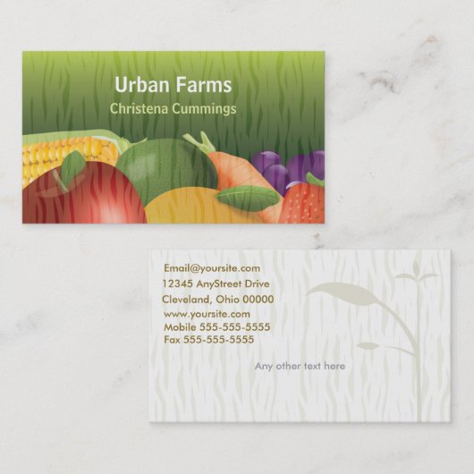 健康な食糧農業カード 名刺 (正面/裏面)