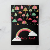 "健康な"カードW/Basset猟犬、雨及び傘を得て下さい カード (内部)