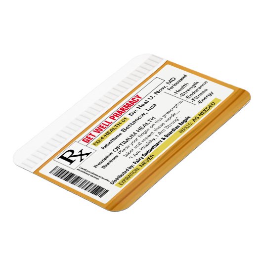 健康になる強力な処方箋ラベルを取得 マグネット (左側)