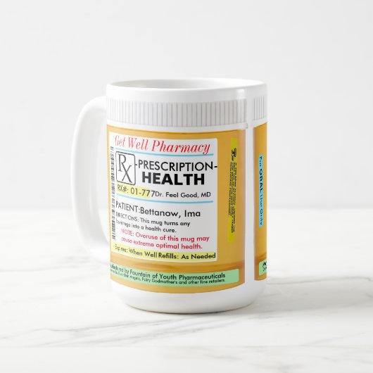 健康に対するRX処方 コーヒーマグカップ (正面左)