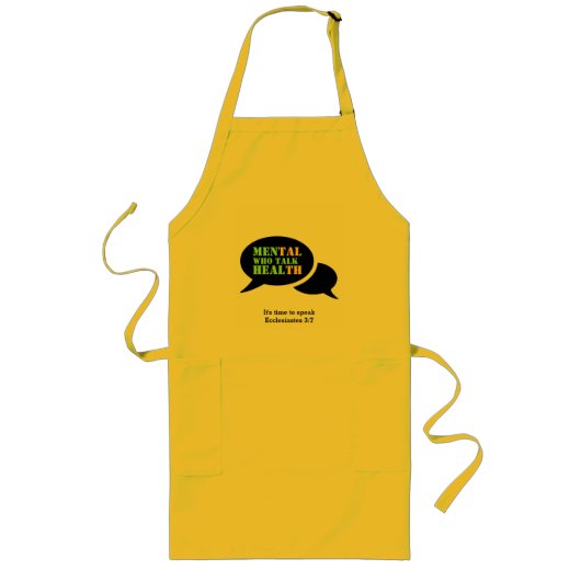 健康に良い話をする男性カスタマイズ達 ロングエプロン (正面)