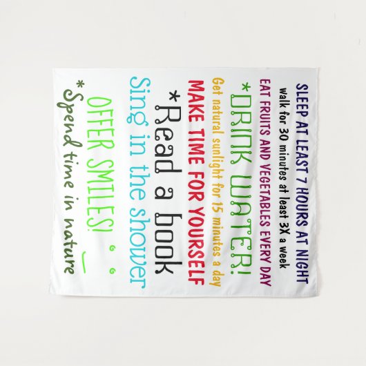 健康のおもしろいの陽性の引用文の10の命令 タペストリー (正面(横))