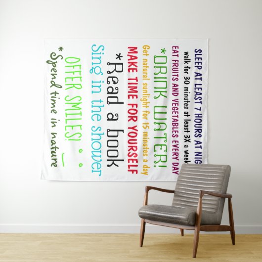 健康のおもしろいの陽性の引用文の10の命令 タペストリー (インサイチュ(横))