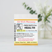 健康のためにすぐにRXを取得 ポストカード (スタンド正面)