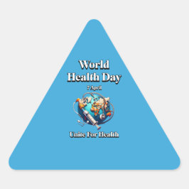 健康のために団結する。世界保健デー。T-シャツ 三角形シール
