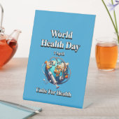 健康のために団結する。世界保健デー。T-シャツ 台座サイン (インサイチュ)