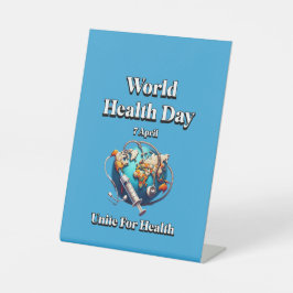 健康のために団結する。世界保健デー。T-シャツ 台座サイン