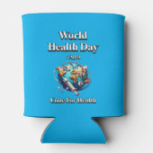 健康のために団結する。世界保健デー。T-シャツ 缶クーラー (裏面)