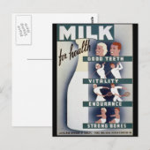 健康のためのミルク ポストカード (正面/裏面)